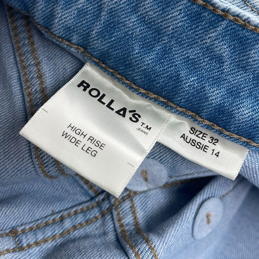ROLLA'S WOMEN'S LIGHT WASH HIGH RISE SAILOR WIDE LEG JEANS - Picture 6 of 7